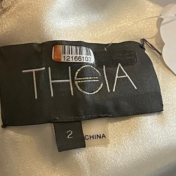 Theia Floral Ruffle Midi Dress Blush Pink Size 2 - Picture 6 of 6